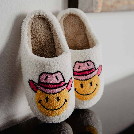 Cowgirl Hat Smiley Slippers