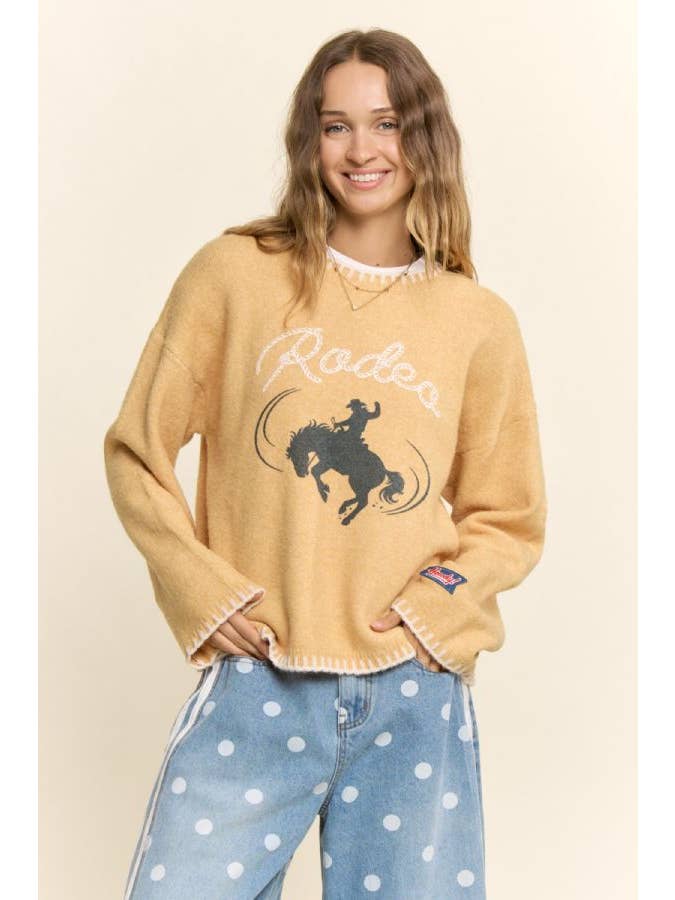 Davi & Dani Rodeo Embroidered Sweater
