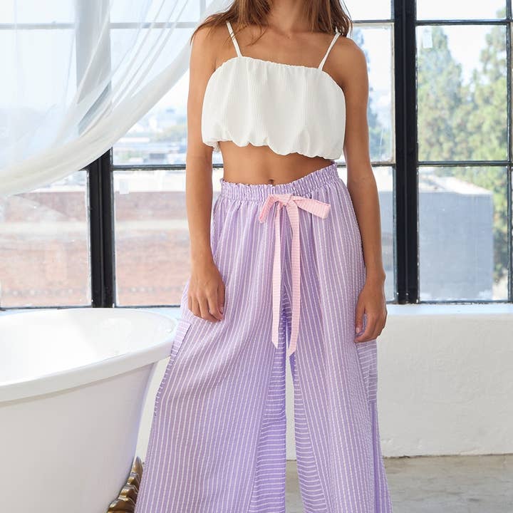 Bucketlist Drawstring Stripe Lounge Pants