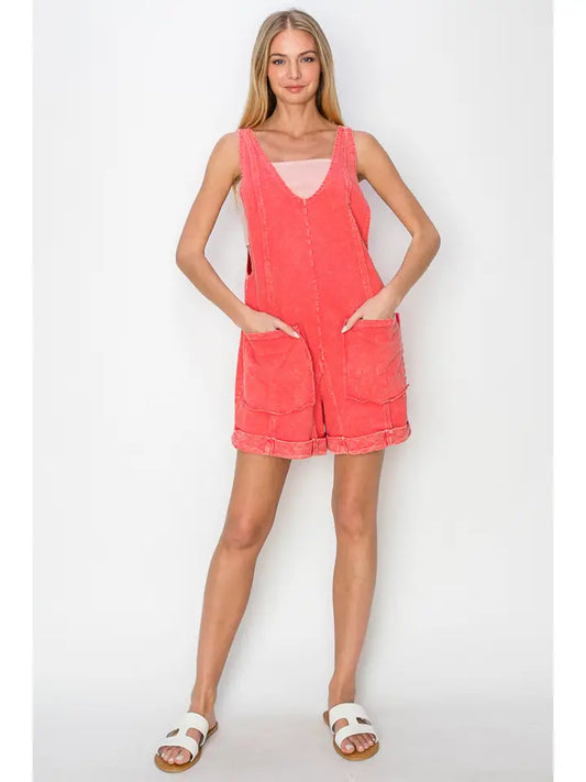 Mineral Washed Comfy Relaxed Romper