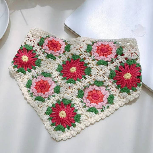 Handmade Woven Flower Crochet Headband