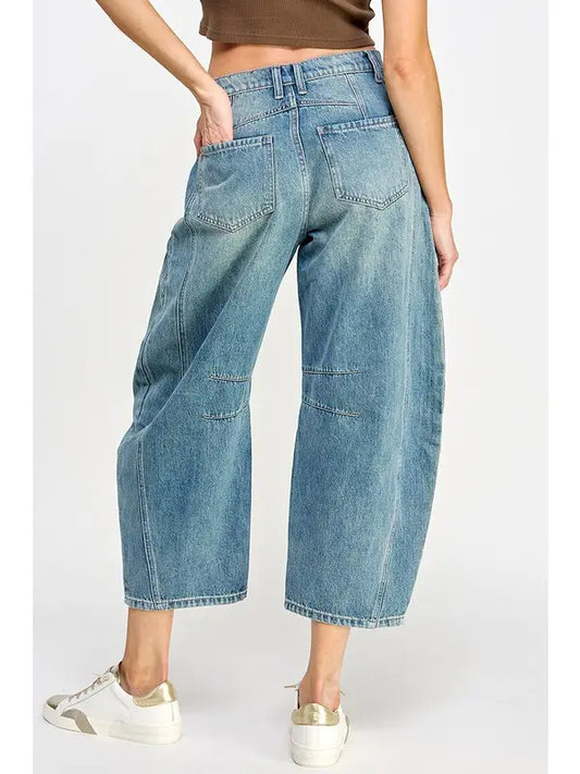 Miss Love Mid Rise Barrel Jeans