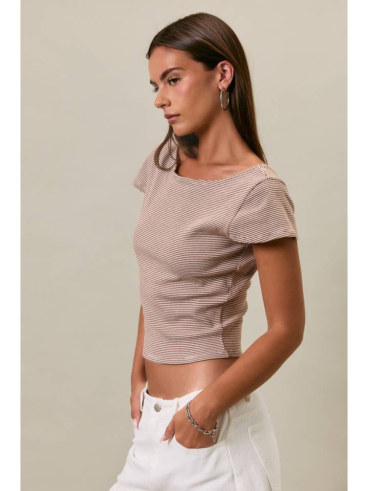 Le Lis Scoop Back Stripe Top