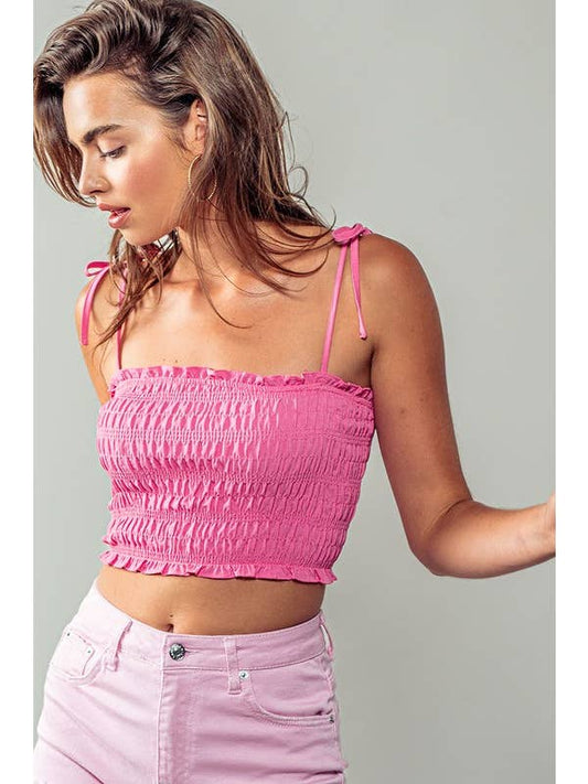 Urban Daizy Smocked Cropped Cami