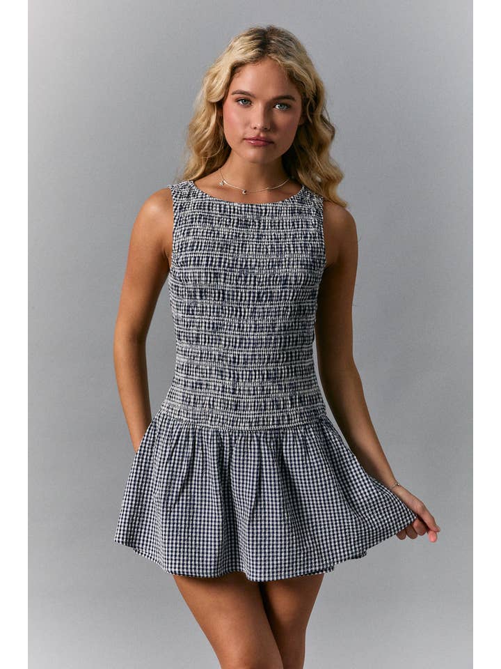 Le Lis Smocked Bodice Gingham Dress