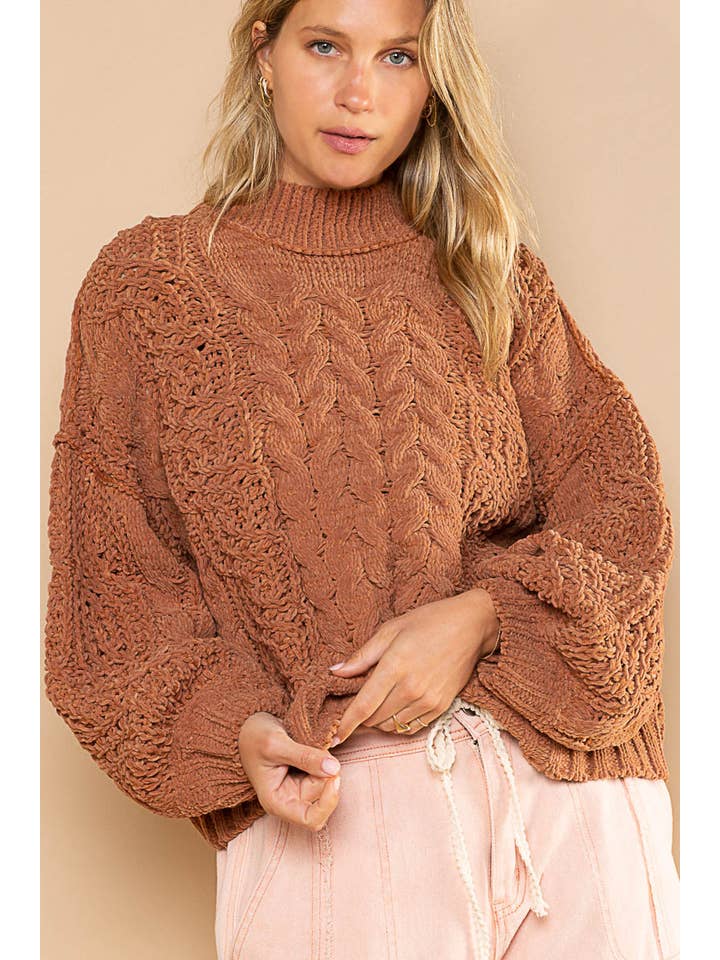 POL Cable Knit Pullover Sweater