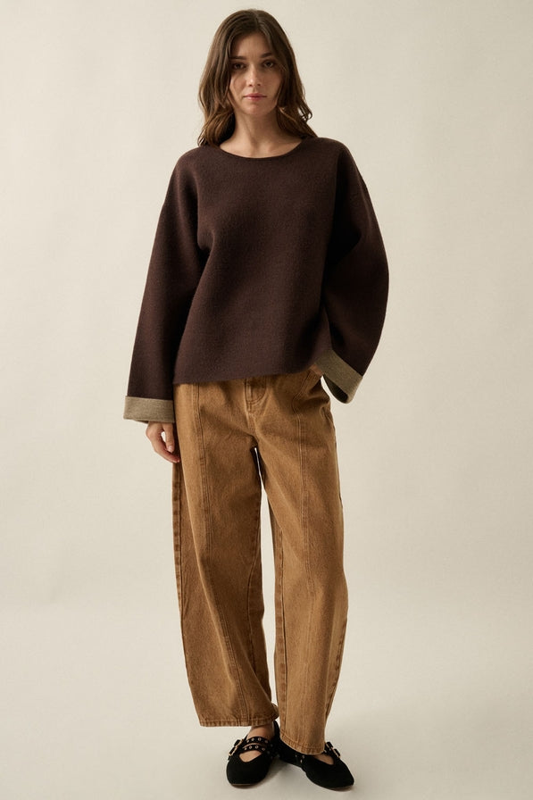 Promesa Contrast Cuff Loose Fit Sweater