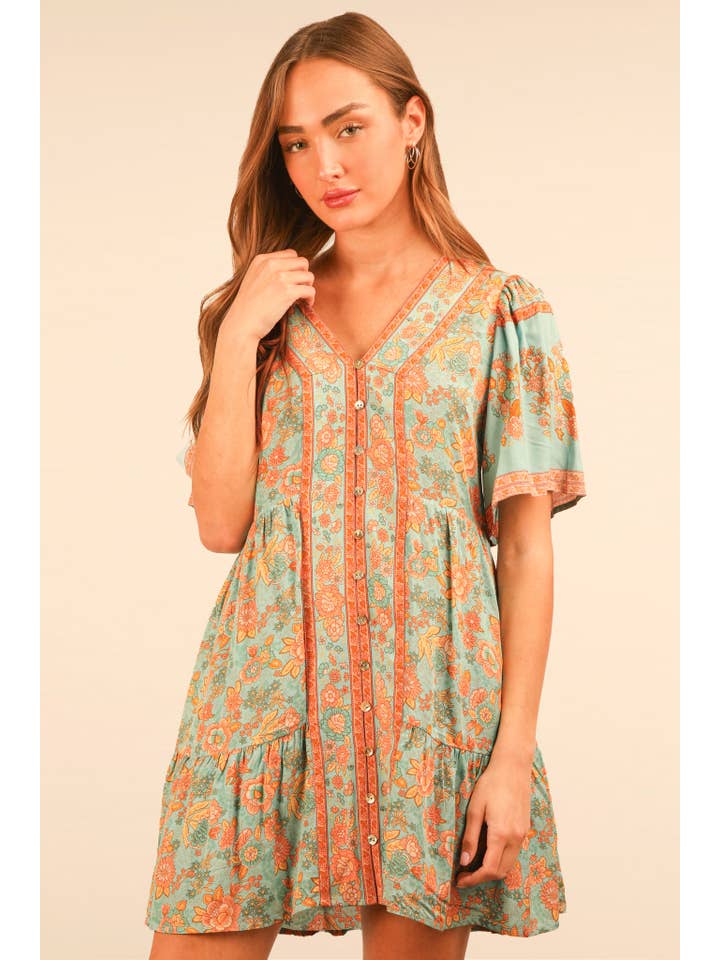 Very J Printed Woven Mini Dress