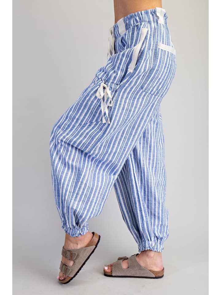Soft Washed Striped Jogger Pants