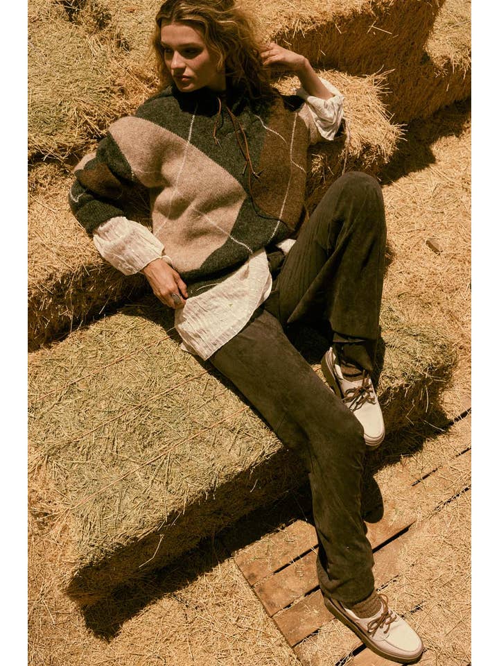 Promesa Argyle Collard Sweater