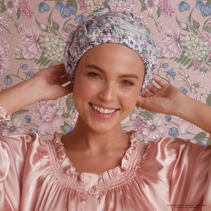 Bridgerton x Kitsch Satin Lined Shower Cap