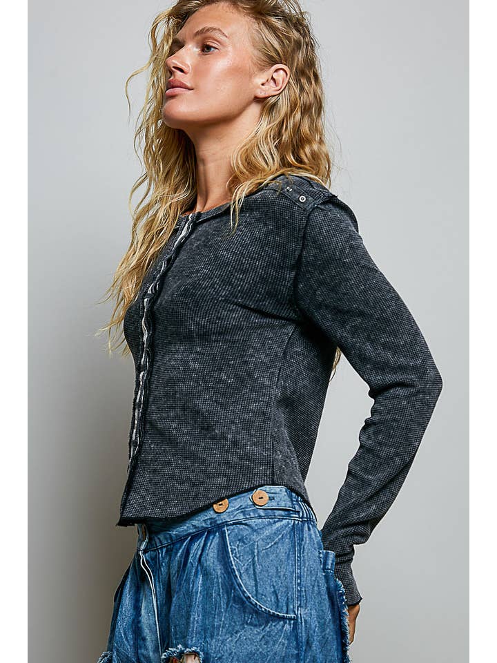 POL Vintage Wash Button Down Thermal