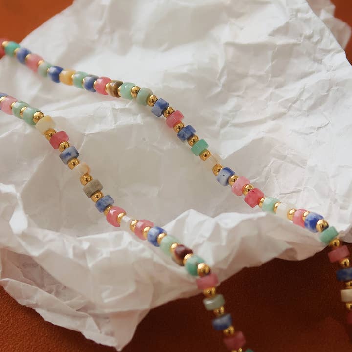 Lyric Faceted Bead Boho Necklace