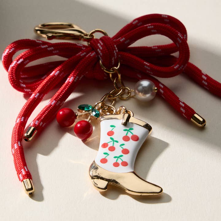 Cherry Western Boots Keychain