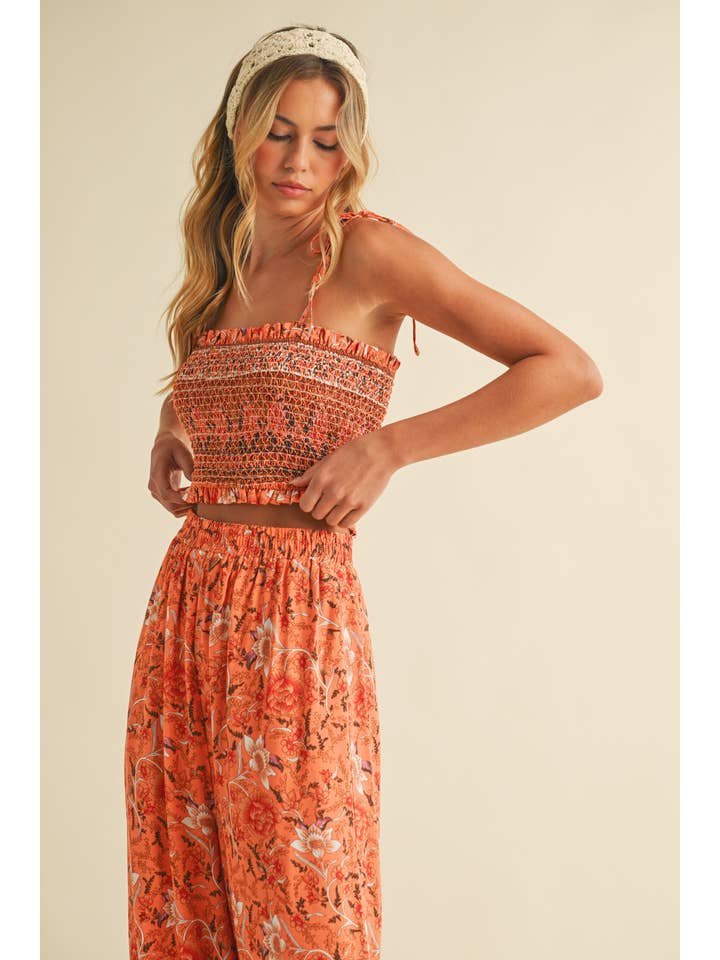 Klesis Smocked Top and Pants Set