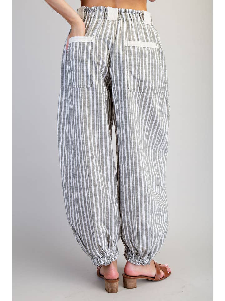 Soft Washed Striped Jogger Pants