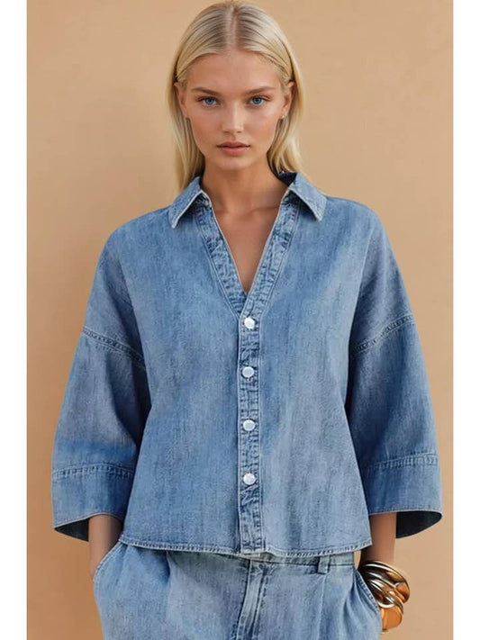 Wisteria Lane Oversized Denim Shirt
