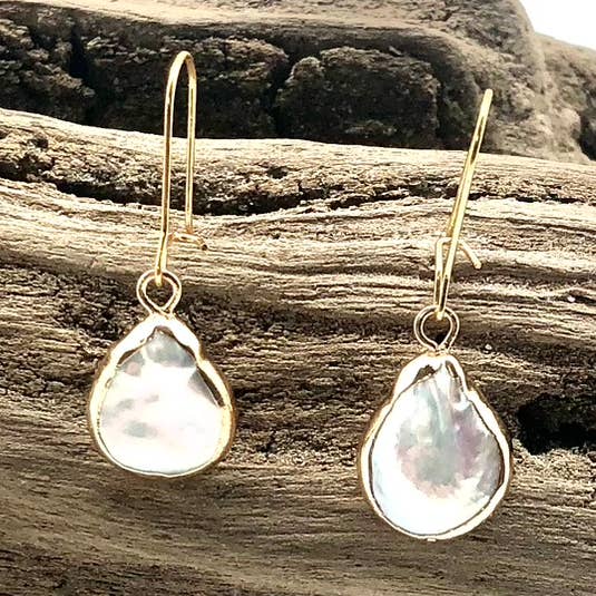 Pearl Drop Coin Earrings