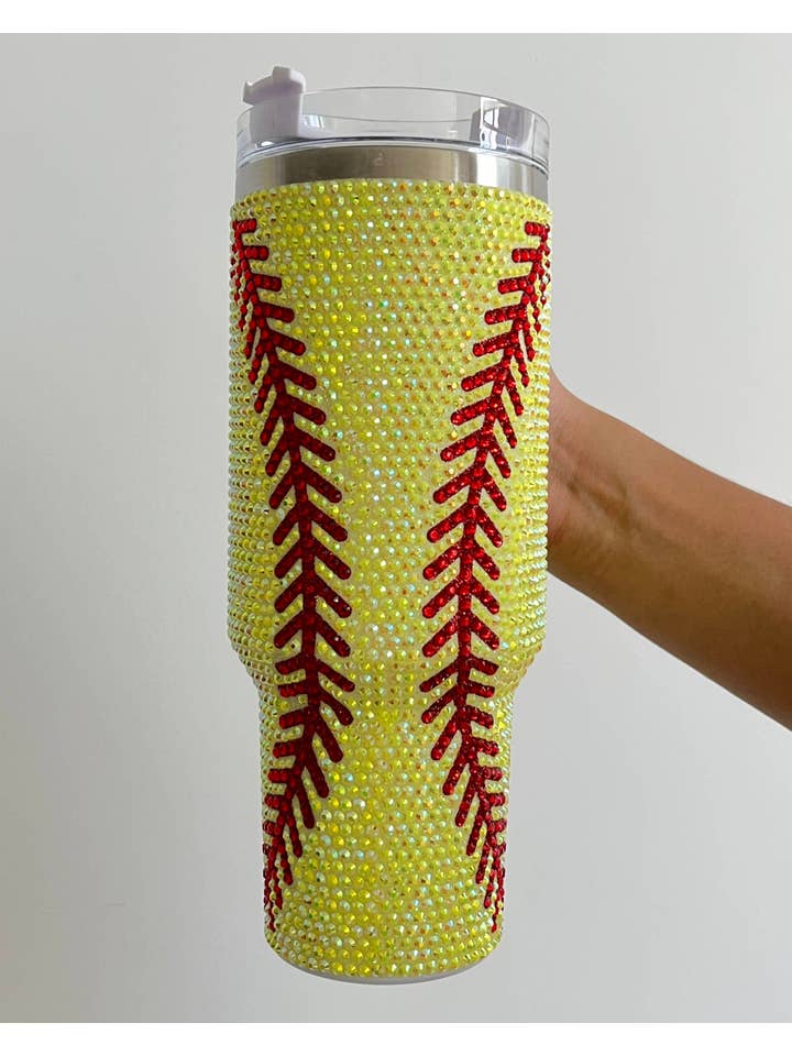 Softball Blinged Out 40oz Tumbler