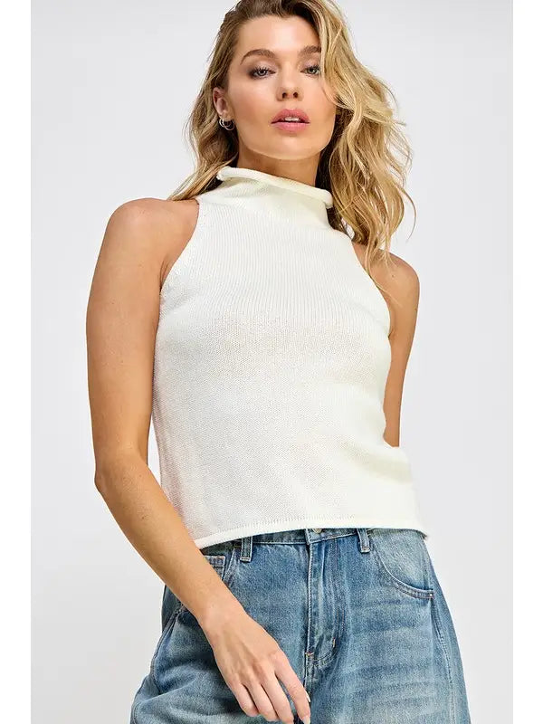 Miss Love Sleeveless Sweater Top