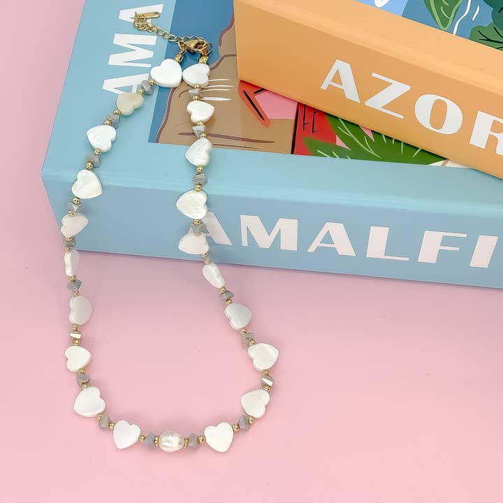 Multi Heart Stone Necklace