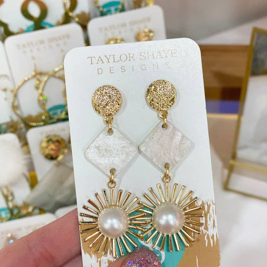 Taylor Shaye Acrylic Diamond Starburst Earrings