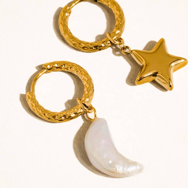 Moon & Star Mismatch Earrings