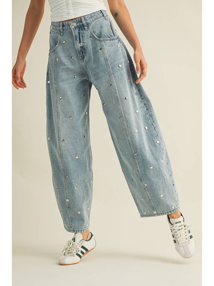 Klesis Studded Barrel Jeans