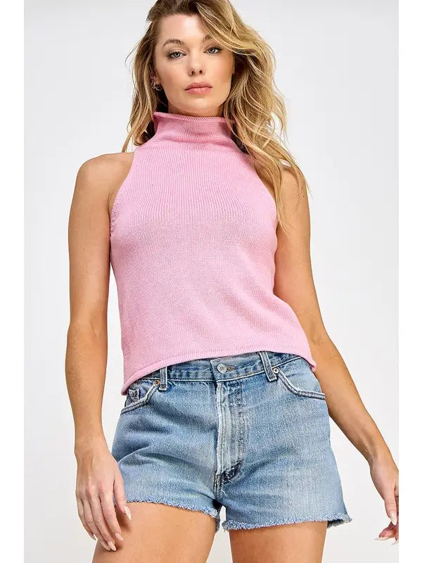 Miss Love Sleeveless Sweater Top