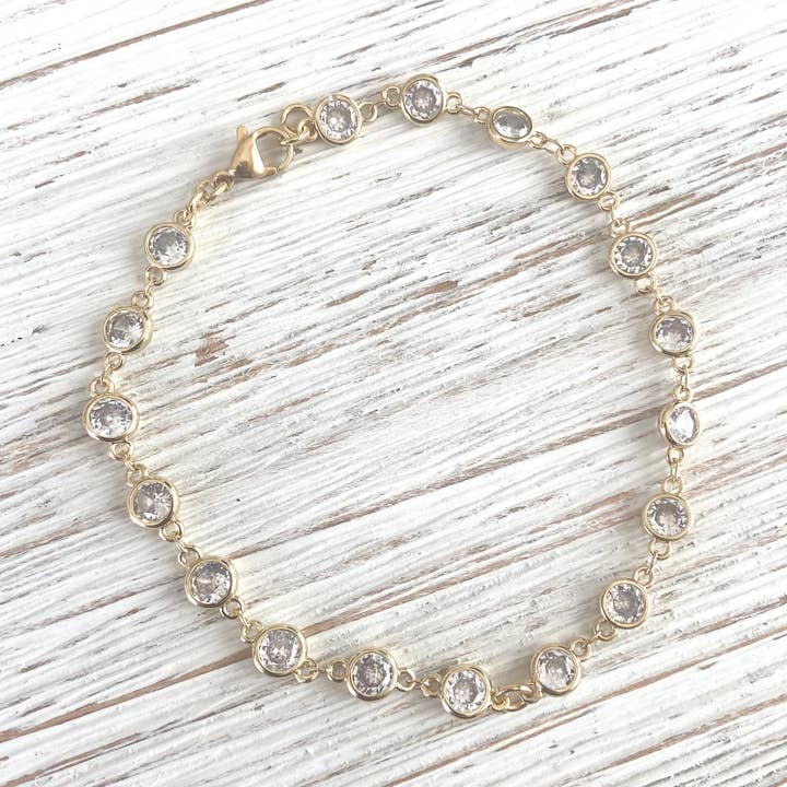 Gold Crystal Anklet
