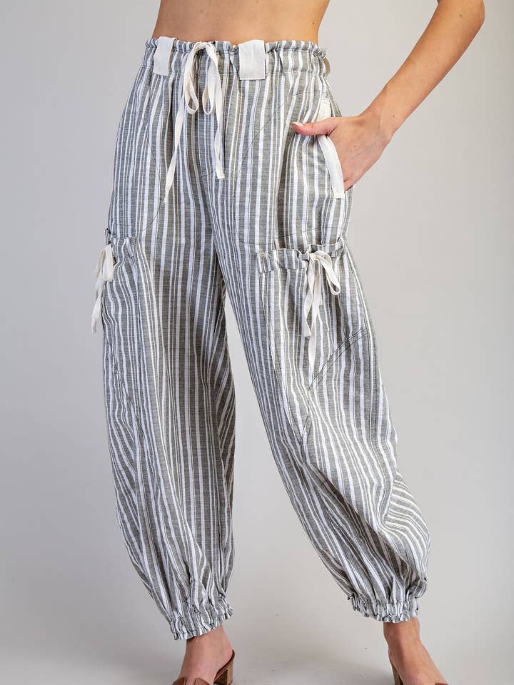 Soft Washed Striped Jogger Pants