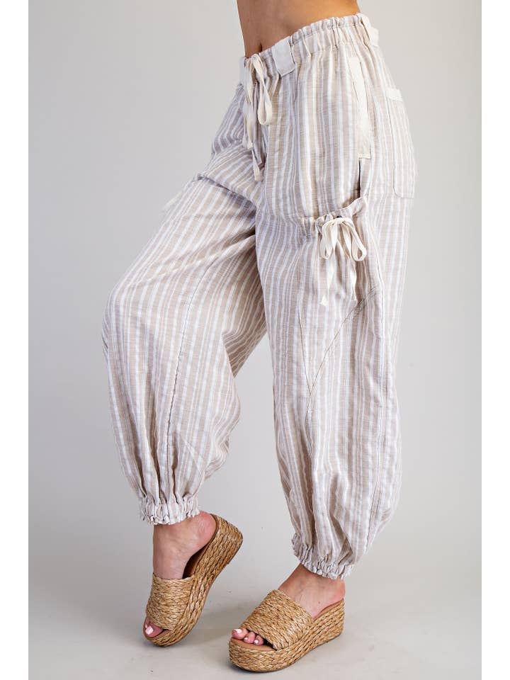 Soft Washed Striped Jogger Pants