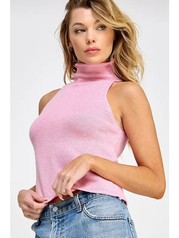 Miss Love Sleeveless Sweater Top