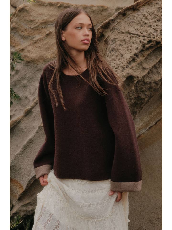 Promesa Contrast Cuff Loose Fit Sweater