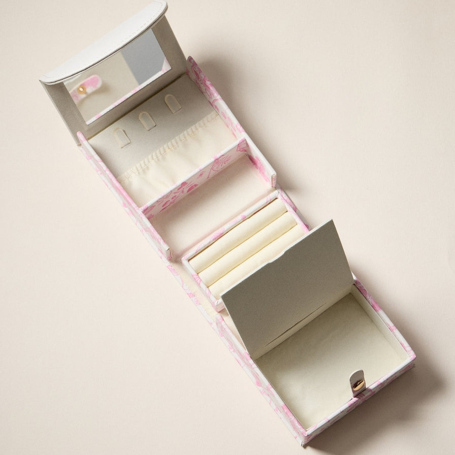 Vintage Floral Travel Jewelry Box