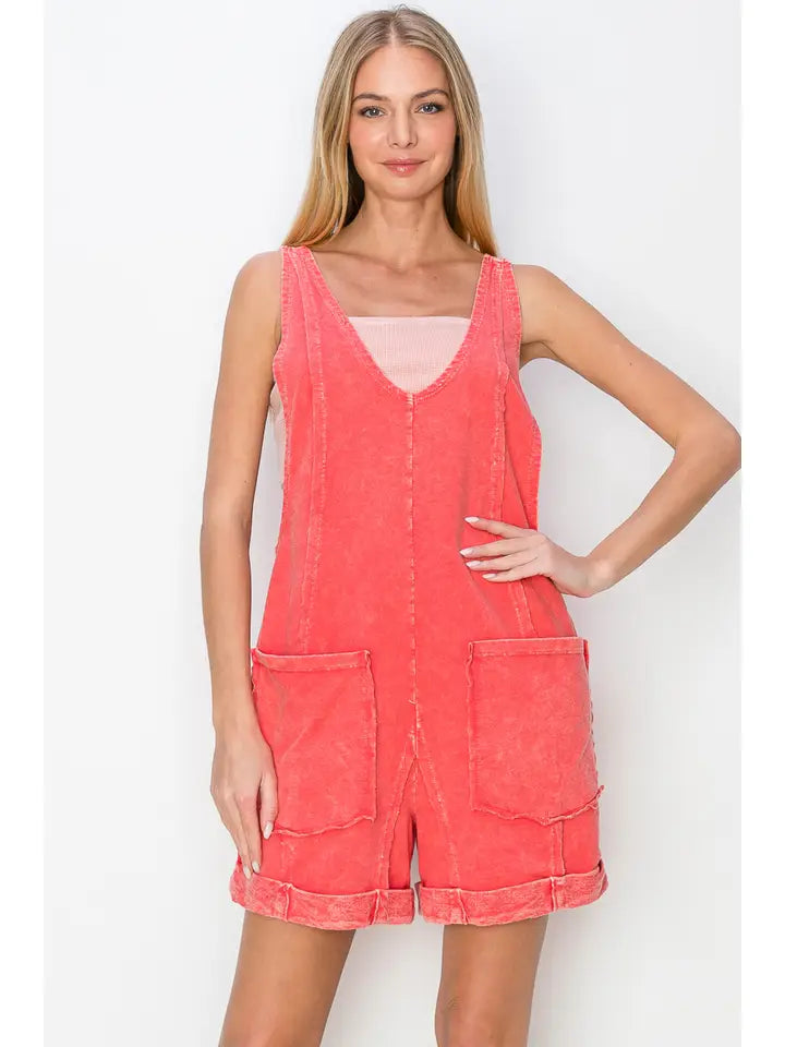 Mineral Washed Comfy Relaxed Romper