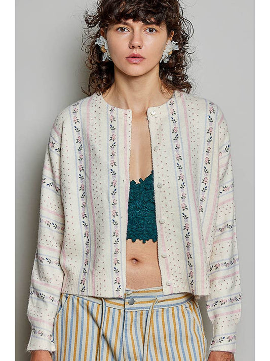 POL Vintage Floral Pullover Cardigan
