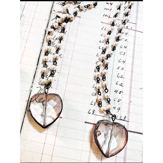 Soldered Mini Glass Heart Beaded Chain Necklace