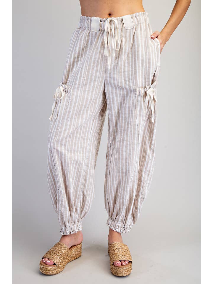 Soft Washed Striped Jogger Pants