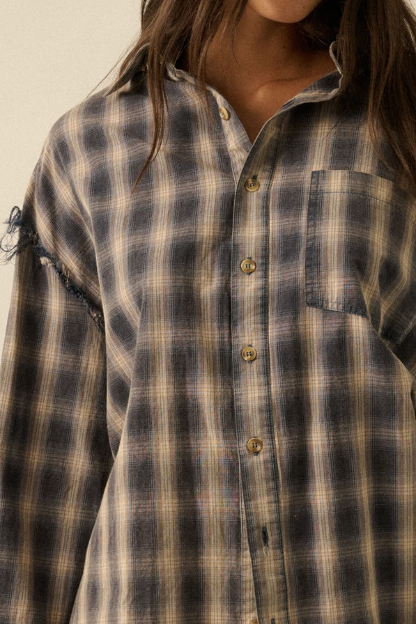 Promesa Raw Edge Oversize Flannel