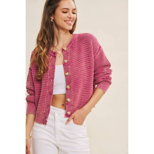 In February Mineral Washed Cardigan