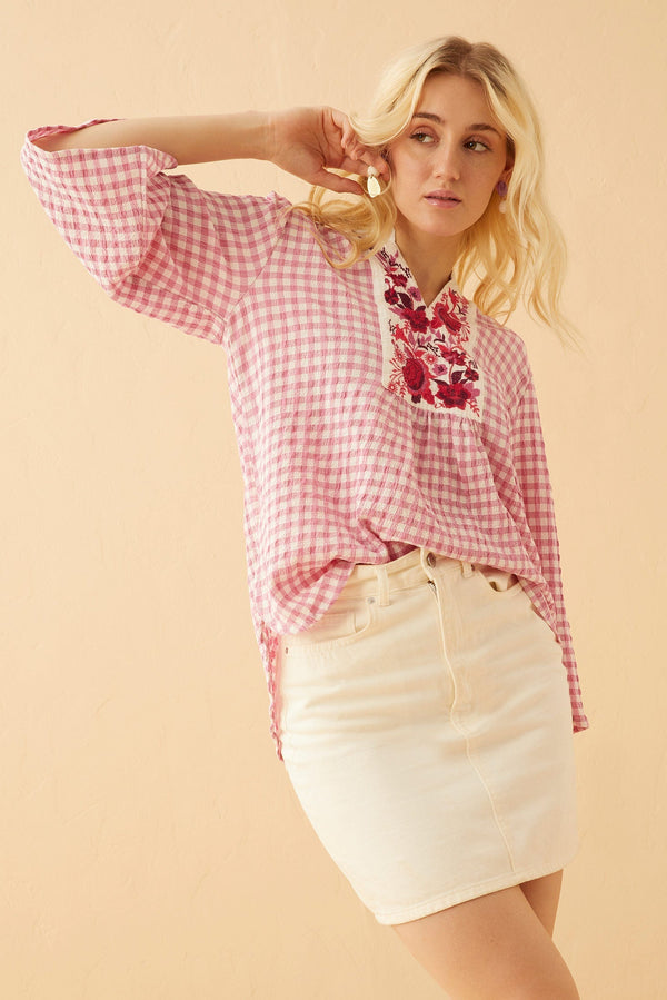 Myra Bag Strawberry Hill Embroidered Top