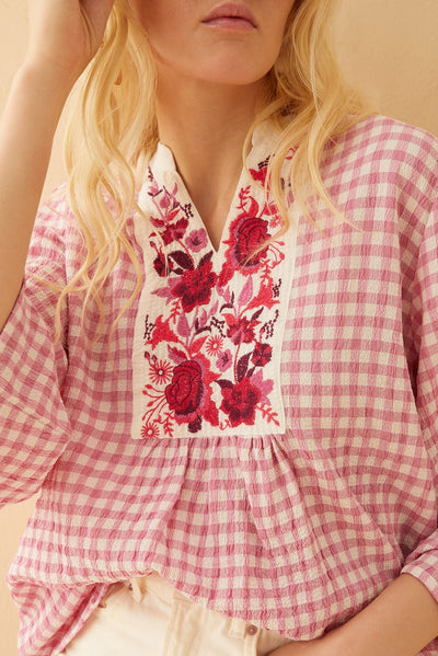 Myra Bag Strawberry Hill Embroidered Top