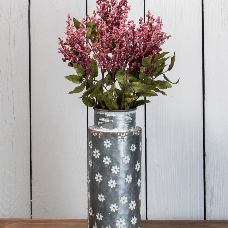 Alden Floral Boho Farmhouse Metal Vase