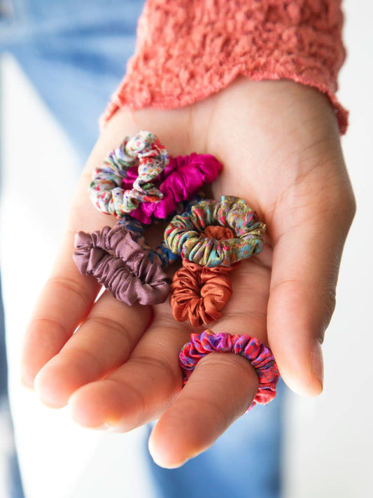 Natural Life Mini Satin Scrunchie Set of 8 - Rainbow