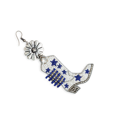 Myra Stars & Bars Beaded Boot Earrings