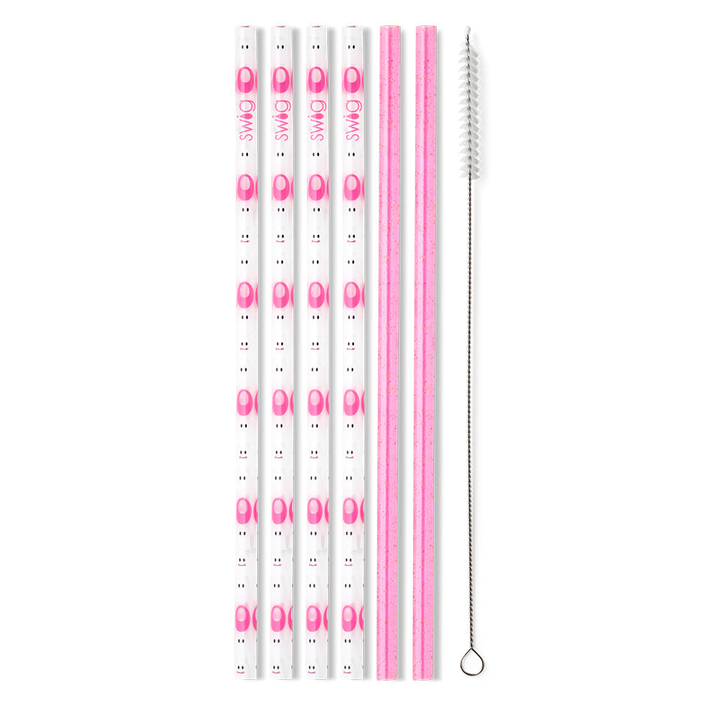 Swig Life Faboolous + Pink Glitter Reusable Straw Set