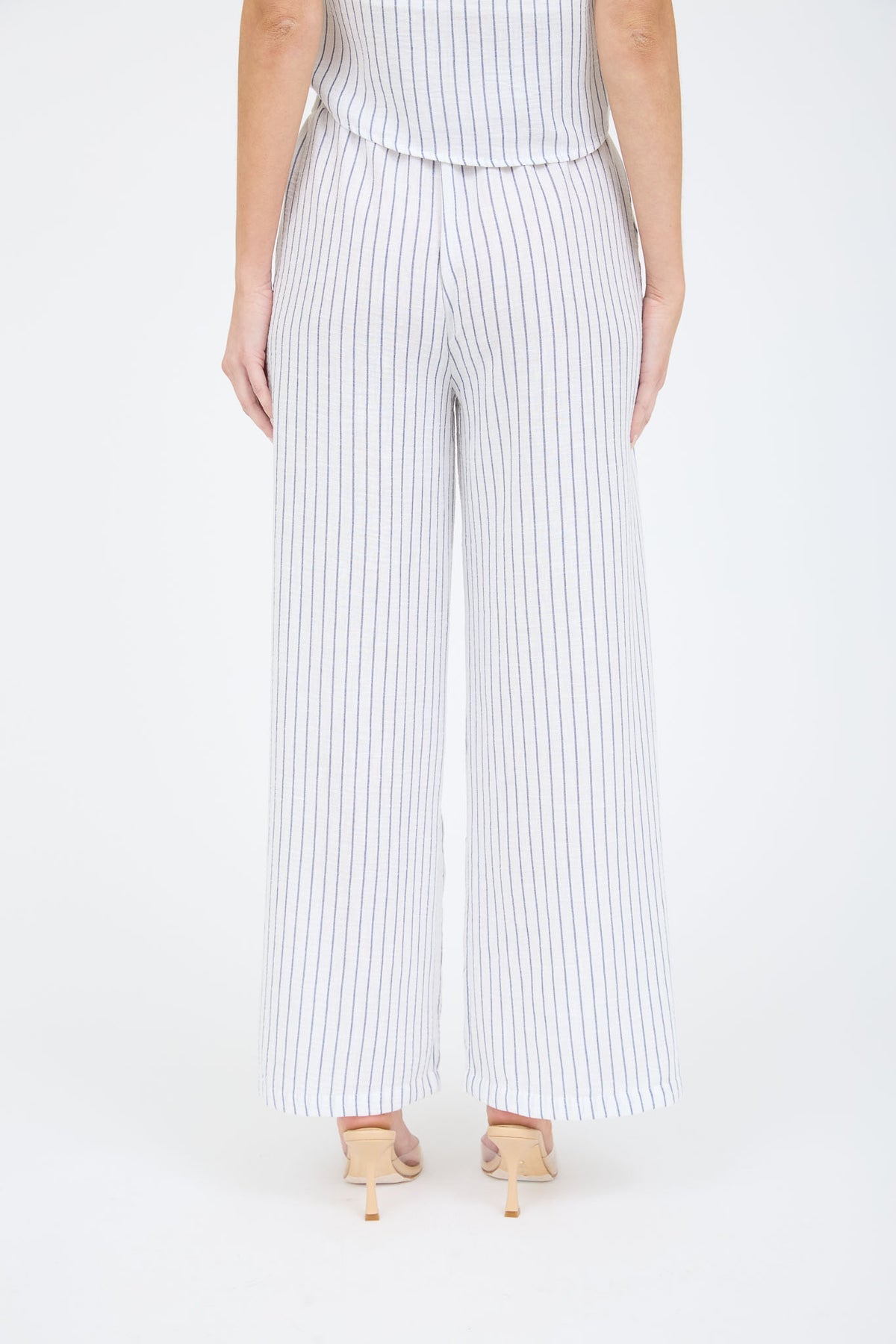 Blu Pepper Pinstripe Wide Leg Pants Set