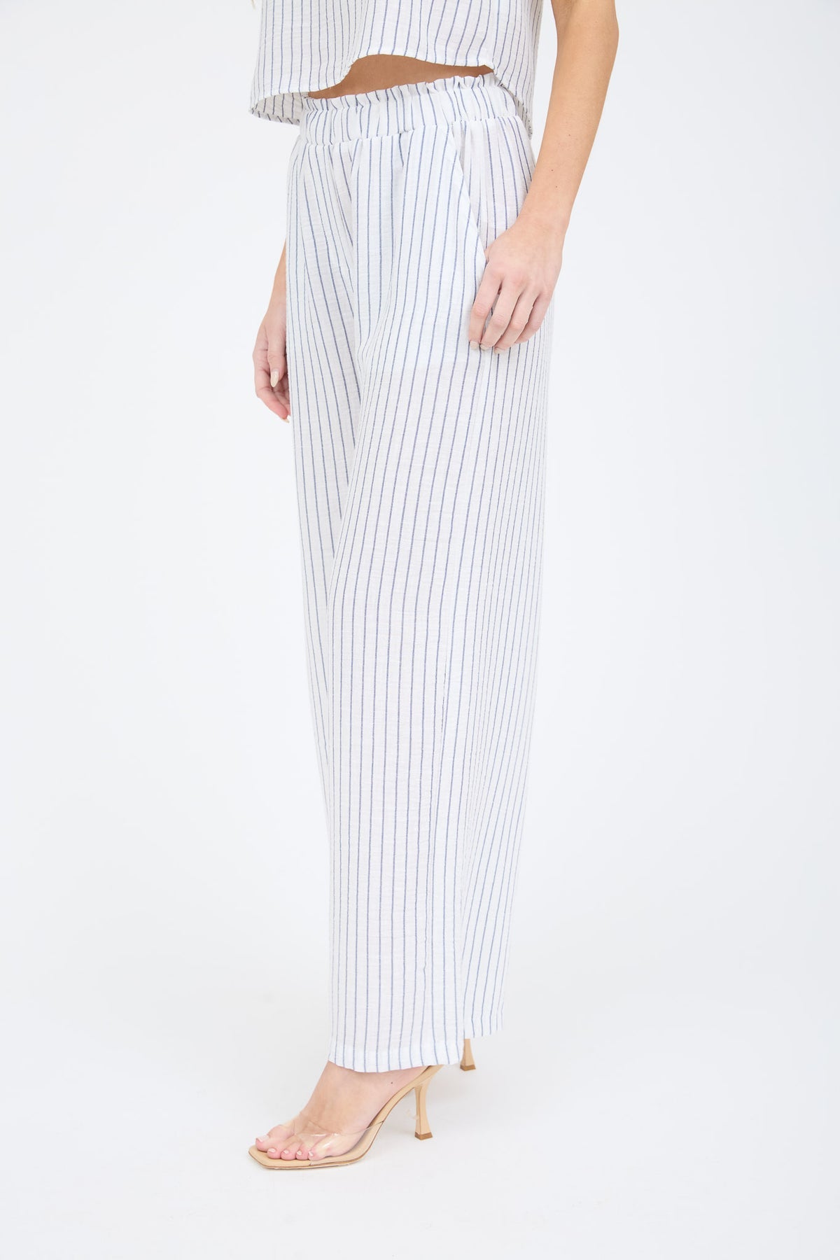 Blu Pepper Pinstripe Wide Leg Pants Set