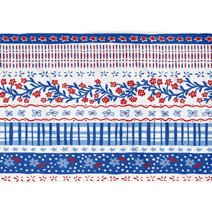 Floral Red White & Blue Kitchen Towel